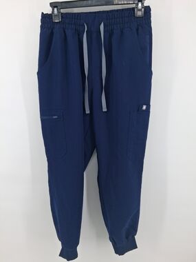 Figs Womens Navy Blue Jogger Scrub Pants with Drawstring